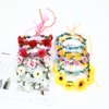 Lawie 10 Pack Boho Sunflower Daisy Rose Flower Crowns Floral Leaf Wreath With Ribbon Halo Headbands Hair Garland Bridal Headpiece Wedding Tiara Hairband Hawaiian Party Accessories for Kids Women Girl