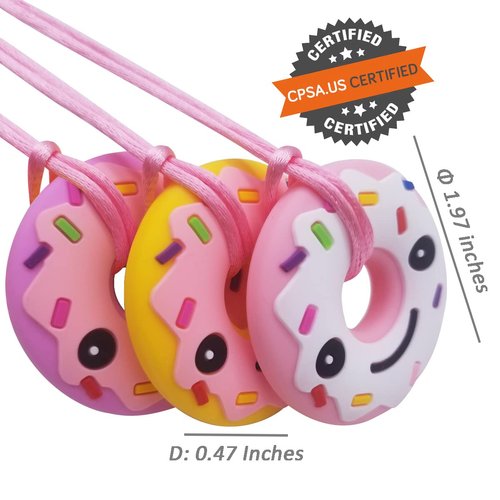 Xtra Tough (XT) Sensory Chew Necklace for Kids, Girls - Oral Sensory Chew Toys Teether Necklace Chewing Necklace Teething Necklace - Designed for Autism, ADHD, Oral Motor Girls