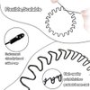 RMISODO 2 Pcs Black Metal Hair Band for Unisex Wavy Spring Outdoor Sports Headwear - Simple Elastic Non-Slip Headbands with Hoops
