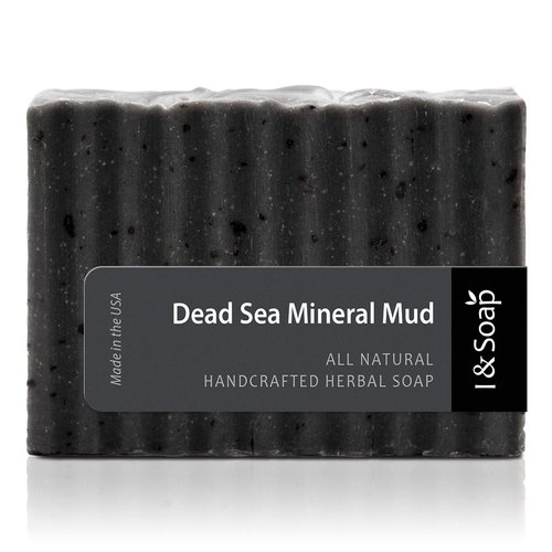 I & SOAP, Dead Sea Mud Soap Bar. 100% Natural & Organic. With Activated Charcoal & Therapeutic Grade Essential Oils. Facial and Body Cleansing Soap. Best Natural Skin Care for Oily Skin or Acne Skin.