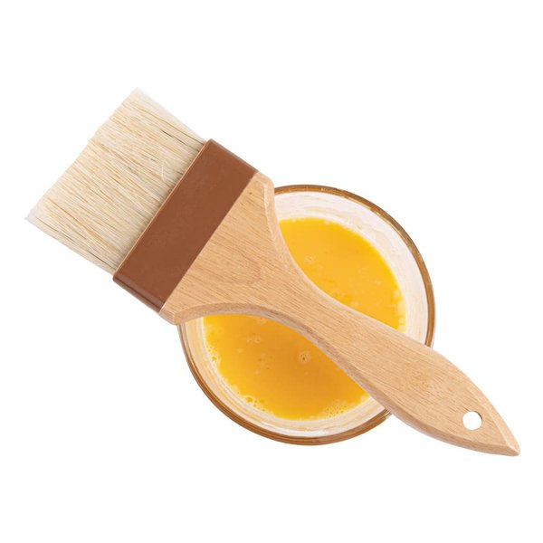 Restaurantware Pastry Tek 3 Inch Wide Buttering Brush 1 Boar Bristle Pastry Brush - Hardwood Handle Built-In Hanging Hole Wood Basting Brush Sturdy Ferrule For Glazing And Basting