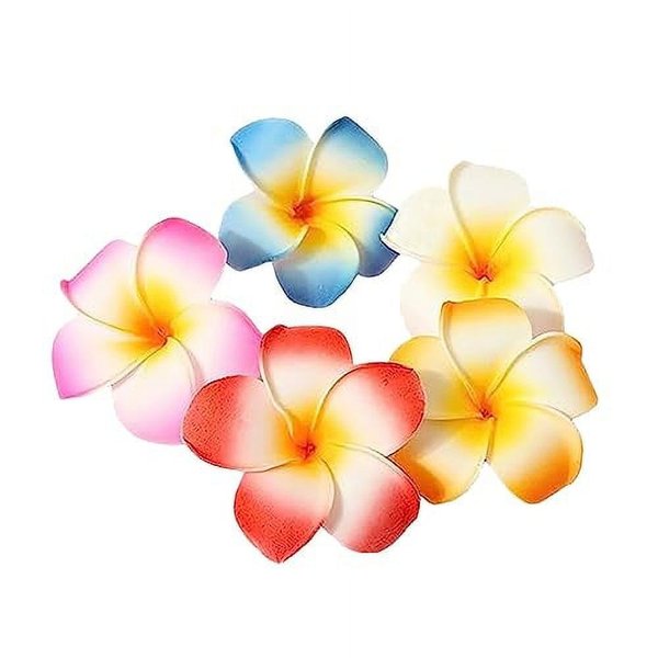 5Pcs Random 5cm Artificial Hawaiian Plumeria Flower Hair Clips Hair Accessories for Beach Fancy Dress Clips Clips and Barrettes Hair Accessories