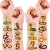 Snake Temporary Tattoo Stickers for Kids Lizard Reptile Birthday Party Decorations Supplies Themed Party Favors Decor Cute Gifts School Prizes Rewards