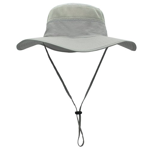 Duakrs Unisex Wide Brim Sun Hat,Outdoor UPF 50+ Waterproof Boonie Hat Summer UV Protection Sun Caps (Gray Green)