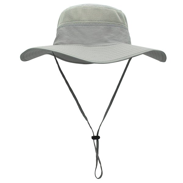 Duakrs Unisex Wide Brim Sun Hat,Outdoor UPF 50+ Waterproof Boonie Hat Summer UV Protection Sun Caps (Gray Green)