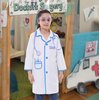 Lrrtwer Doctor Costume for Kids Girls Doctor Lab Coat Outfits Costume with Working Stethosco (blue, 7-8 Y)