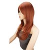 Long Wig with Bangs Ginger Wigs for Women Copper Wig Auburn Wig Synthetic Wig Orange Wigs with Curtain Bangs 20 Inches #350 Straight Wigs for White Women (#Copper Ginger)