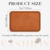 60 Pcs Blank Leatherette Hat Patches with Adhesive Rustic Leatherette Rectangle Patch Faux Leather Patches for Hats Custom Fabric Repair Sew Laser Supplies (Khaki,3 x 2 Inch)
