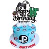 1 PCS Video Game Happy 14th Birthday Cake Topper Glitter Video Game Cake Pick Game On Controllers Fourteen Cheers to 14 Years Cake Decoration for Happy 14th Birthday Party Supplies Green