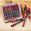 evpct 8Pcs Matte Lipstick and Lip Crayon Lip Liner Pencil Pen Set for Women DNM Dark Ruby Deep Red Nude Beige Chestnut Brown Mauve Plum Purple Wine Red Matte Lip Liner Crayon and Liquid Lipstick 03