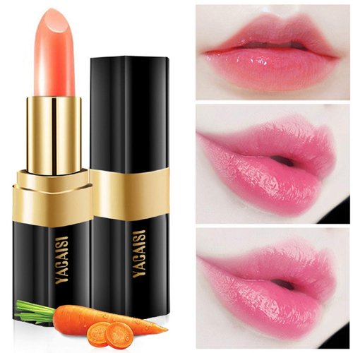 Color Changing Lipstick, Raibaubl Lip Stain Waterproof Long Lasting Nutritious Lip Balm Lips Moisturizer, Magic Temperature Color Change Lipstick For Women(Temperature Color Change -Carrot Color)