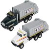 ArtCreativity Diecast Garbage Toy Trucks with Pullback Mechanism, Set of 2, Diecast Metal Pull Back Truck Toys for Boys and Girls, Opening and Closing Back, Best Birthday Gift