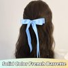 12Pcs Hair Ribbons Bow Clips for Women, FHDUSRYO Silky Satin Hair Bows Hair Clip, Slide Metal Clips with Long Tail, Solid Color French Barrette, BowKnot Hair Accessories for Girls Lolita Party Gift