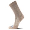 FITS Light Rugged Crew Sock for Men & Women, Made with Merino Wool, Smart Cushioning, Breathable, Durable Crew Sock, Medium Light Brown