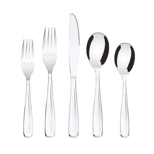 Bon Scoop 20-Piece Stainless Steel Flatware Silverware Cutlery Set, Include Knife/Fork/Spoon, Mirror Polished, Dishwasher Safe, Service for 4