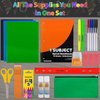 School Supplies Kit for Girls, Boys Back to School Supplies Bundle Pack 30 Piece School Supply Box Set for Kids Kindergarten, Elementary K-8 Includes Notebook, Folders, Pens, Pencils, and More