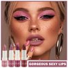 QIUFSSE 4PCS Matte Nude Lipstick Set Natural Moisturizing Red Lipstick Long-lasting Waterproof Lip Stain Velvet Lipstick Set Nude Lip Makeup for Women-03 Pink,06 Rose Bean Paste,07 Fuchsia,08 Dark Red