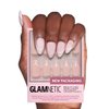 Glamnetic Press On Nails - Heavenly | Semi-Transparent Neutral Nude Trendy French Tip Short Almond Fake Nails, Reusable | 15 Sizes - 30 Nail Kit