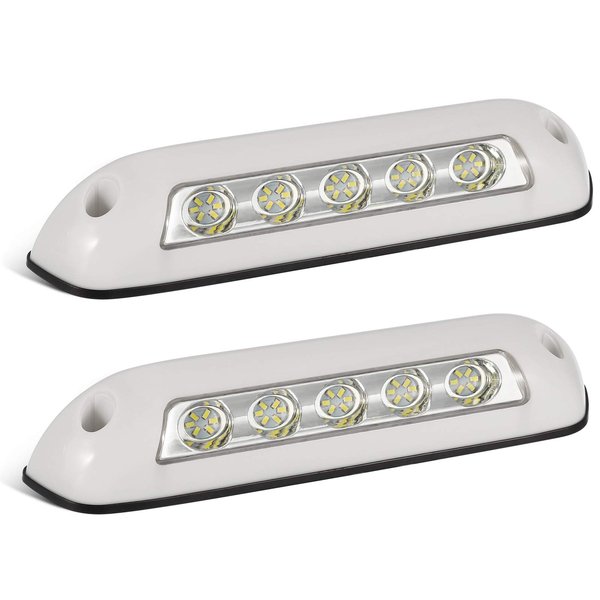 Partsam 2Pcs 12V RV LED Porch Awning Lights Bar White 30 LED Exterior/Interior Wall Lamps Utility Strip Lights Bar Surface Mount for Trucks Motorhome Caravan Camper Trailer