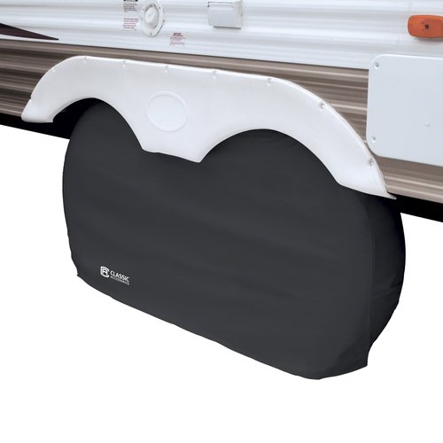 Classic Accessories Over Drive RV Dual Axle Wheel Cover, Wheels 30"-33"DIA, Black