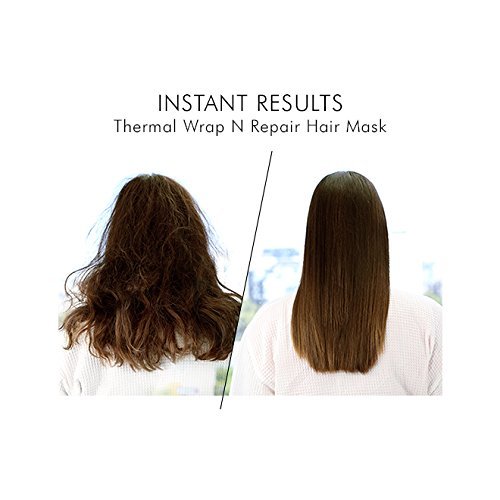 Mirenesse Thermal Wrap & Repair Hair Mask, Super Hydrating with Hair Growth Serum, Self Heating Foil Cap Deep Conditioner for Dry Damaged Colored Hair, Organic Coconut & Argan Oil 1.4oz (3 Pack)