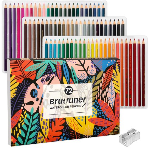 LBW Watercolor Pencils, Set of 72 Professional Colored Pencils Premium Soft Core for Adults Kids Beginners Blending Sketching Shading