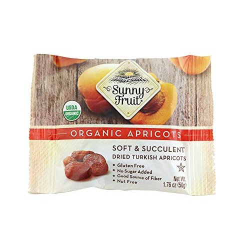 Sunny Fruit Organic Apricots, Soft & Succulent Dried Turkish Apricots- 12 Portion PK