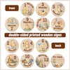 Hatzelou 7Pcs Baby Monthly Milestone Circles, Winnie The Pooh Baby Stuff, Double-Sided Printing Months Baby Milestone Wooden Keepsake, Milestone Wooden Circles Stuff for for Documenting Growth