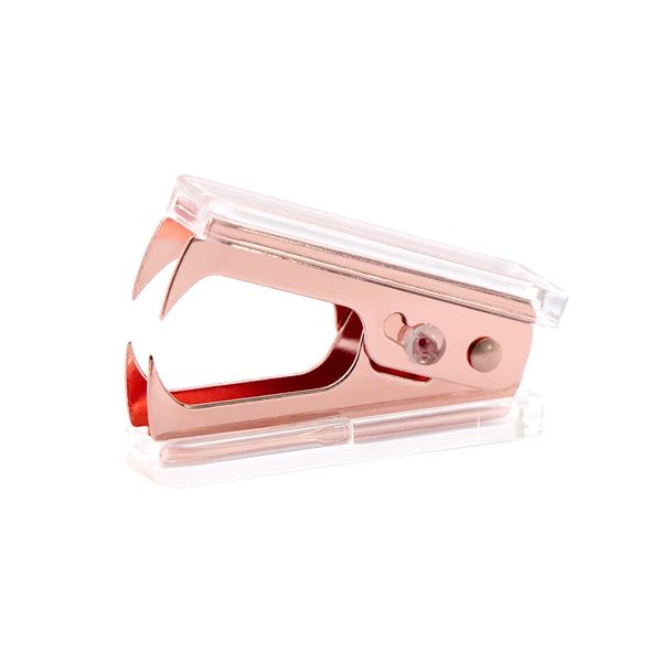 Rose Gold Staples Remover 1 Pack Clear Acrylic Body Steel Jaws Staple Puller Removal Tool for Dress Up Home Office School Desk Accessories Gift (1 Pack, Rose Gold)