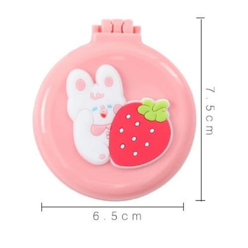 White Travel Hair Brush, Pocket Comb with Mini Mirror, Round Folding Pocket Hair Brush Cartoon Shell Folding Hair Brushes for Girls Women, Hair Brushes, Styling Tools and Appliances (2H979)