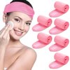 Sublaga Spa Headband Hair Wrap, Sweat Headband Head Wrap Hair Towel Wrap Non-slip Stretchable Washable Makeup Headband for Face Wash (6pcs Pink)