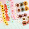 Groovy Retro Flower Sunglasses Headbands Party Favors Daisy Flower Costume Accessories Set 60s 70s Party Gifts for Kids (12 Pcs)