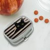Black Cat in Window Rectangle Pill Case Trinket Gift Box