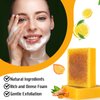 Turmeric Soap Bar for Face - Turmeric Soap Bar with Lemon & Ko-Ji-c Ac-id - Bath Soap Bars for Face & Body - Cleansing, Hydrating, Anti-Aging Natural Soap for Women, Men - with Soap Net Included