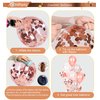 30pcs Pink Rose Gold Birthday Decorations, 3D Mylar Foil Happy Birthday Banner and Confetti Latex Balloons, Ecofriendly Party Decorations Supplies for kids Girls Women Birthday Party Favors