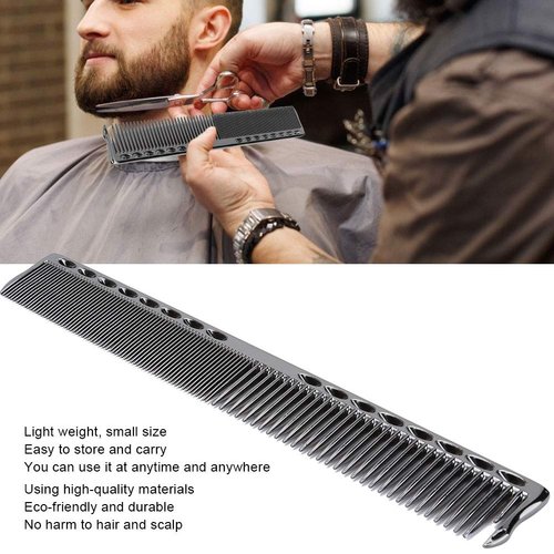 Styling Comb 2pcs Professional Stainless Steel Haircut Comb Salon Hairdressing Comb Styling Tool For All Hair Types Fine and Wide Tooth Hair Barber Comb(Black)