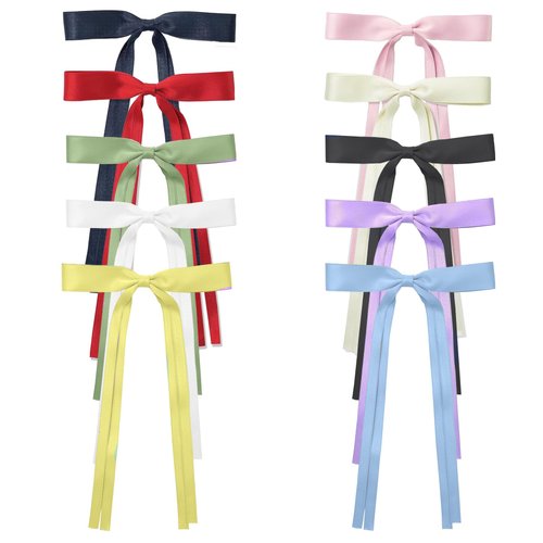 10Pcs Hair Bows for Women, BetterJonny Hair Clips Tassel Ribbon Bowknot Hair Accessories Hair Bar...
