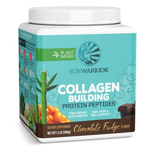 Vegan Collagen Building Powder Protein Peptide with Biotin Vitamin C Hyaluronic Acid Collagen Protein Powder for Hair Skin Nail Dairy Free Gluten Free | Unflavored by Sunwarrior