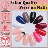 LoveOurHome 288pc Almond Press on Nails Medium Fake Nails Tips Acrylic Nails Press ons Nail Short Stiletto Glue on Nail French Tips Press on Nail Women Girls Artificial False Nail with Adhesive Tabs