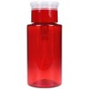 PANA Beauticom 7oz Red Push-Down Dispenser Bottle - 1 Bottle - Empty Refillable Pump Bottle for Nail Polish Remover