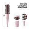 F3 Systems Magic Curling Dry Roll Hair Brush, Cut Drying Time, Professional Round Brush, Great Blowout, Medium Barrel, Quick Styling, Blowout Volume, Ionic Thermal Barrel, Volumizer, Wave Styler,Pink