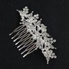 Brihasory Silver Bride Wedding Hair Comb Crystal Rhinestone Bridal Hair Accessories Party Prom Head Pieces Flower Hair Sides Elegant Hair Clips for Women and Girls Bridesmaids Gifts