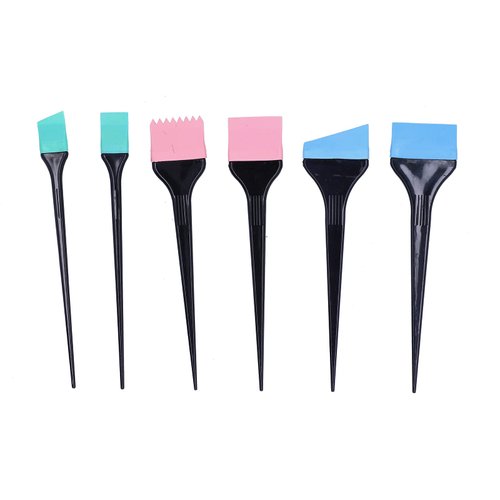 ZJchao Hair Dye Applicator Brushes, 6pcs Silicone Hair Dye Brush Soft Hair Coloring Kit for Home Barber Shop Salon Hair Bleach Tinting Diy Tool Hair Treatments Coloring Brush Set Hair
