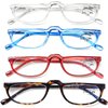 AQWANO Half Moon Frame Reading Glasses Blue Light Blocking, Computer Readers for Women Men Anti Glare Filter UV Ray Filter with Spring Hinge, 1.0