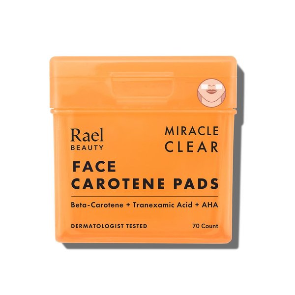 Rael Toner Pads - Cotton Pads for Face, Korean Skin Care, Dual Textured Facial Pad with Carotene, Niacinamide, Hyaluronic Acid, Hydrating, Vegan (70 Count)
