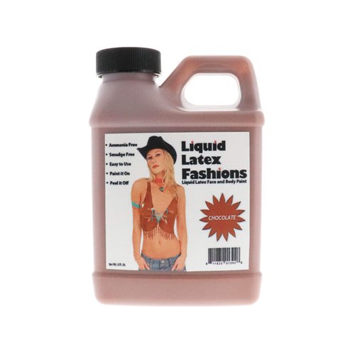 Chocolate 8 Oz - Liquid Latex Body Paint, Ammonia Free No Odor, Easy On and Off, Cosplay Makeup, Creates Professional Monster, Zombie Arts