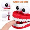 Chattering Teeth Wind up Toy: Walking Teeth Toy with LED Eyes Funny Fake Teeth Clockwork Toy Dentures Joke Toys Party Favors