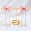 Bartosi Butterfly Hair Clips Pink Butterfly Hair Barrettes Bride Wedding Hair Pins Tassel Bridal Hair Accessories for Women and Girls (Pack of 2)