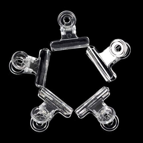 KADS Nail Extension Clips 5pcs C Curve Pinching Clips Multi-functional Clamp 4 Colors Acrylic Nails Pinchers Professional Nail Extension Tool (Clear)