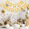 Gold Glitter Happy Birthday Banner Birthday Sign for Backdrop Gold Happy Birthday Decorations for Women Men Golden Birthday Party Supplies Wall Door Garland Bunting Banner